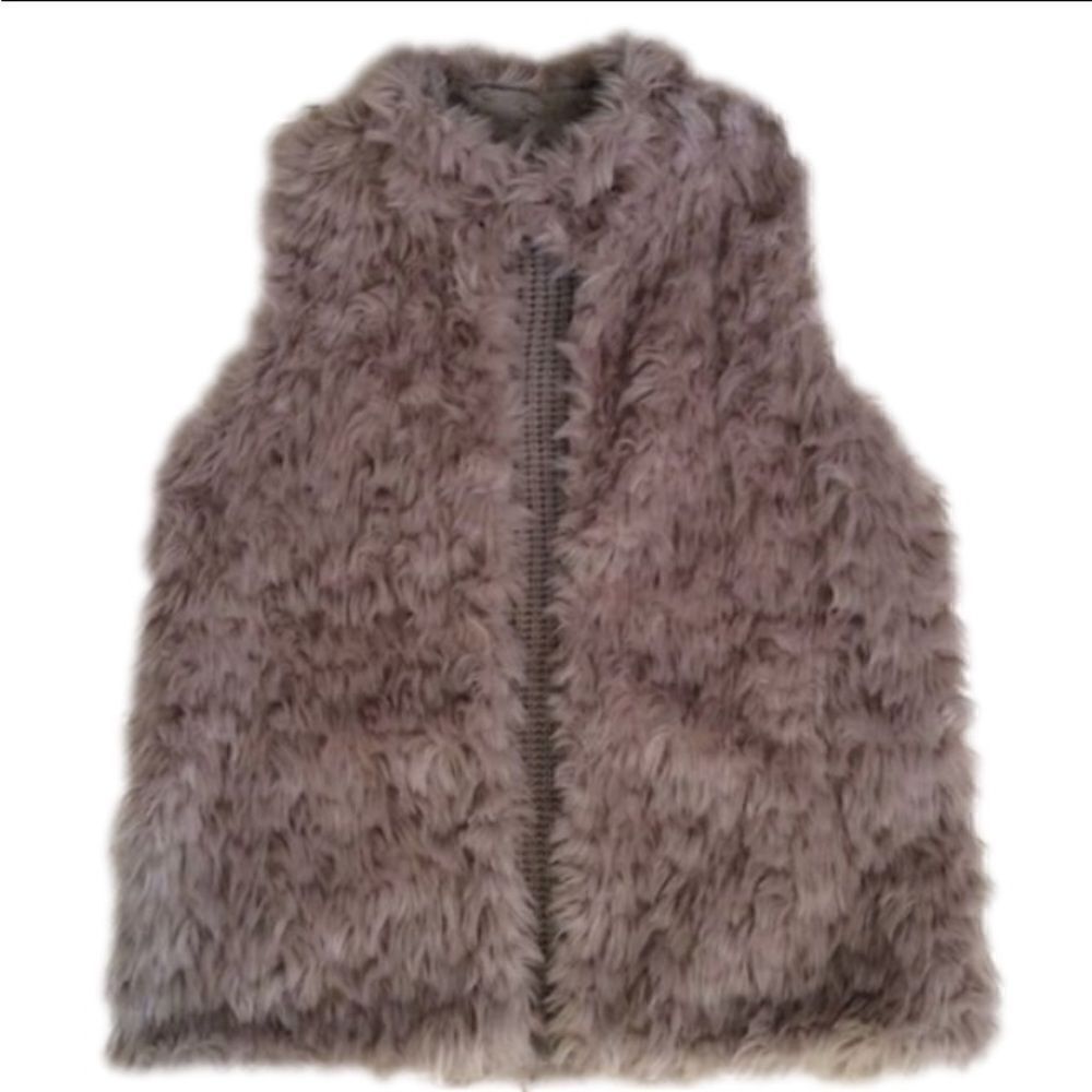 TAN FAUX FUR VEST